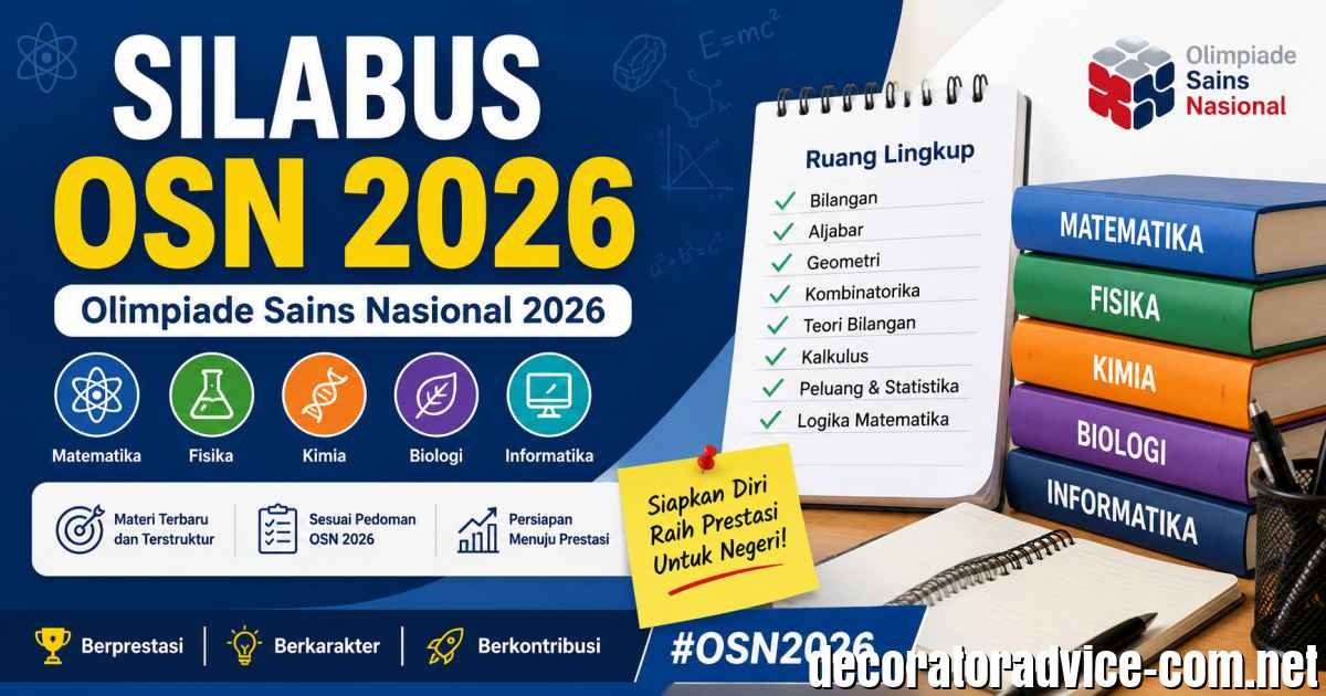 Silabus OSN Lengkap SD, SMP, SMA – Materi Resmi Puspresnas, Jadwal & Strategi Juara